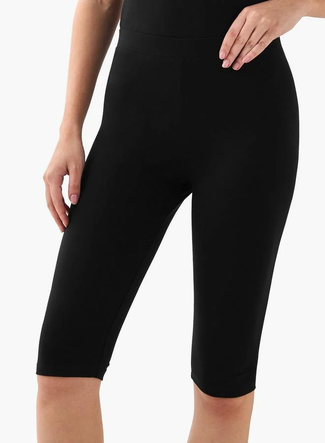 سبلاش فيڤ Pack of 2 Mid-Rise Knee Length Leggings with Elasticated Waistband